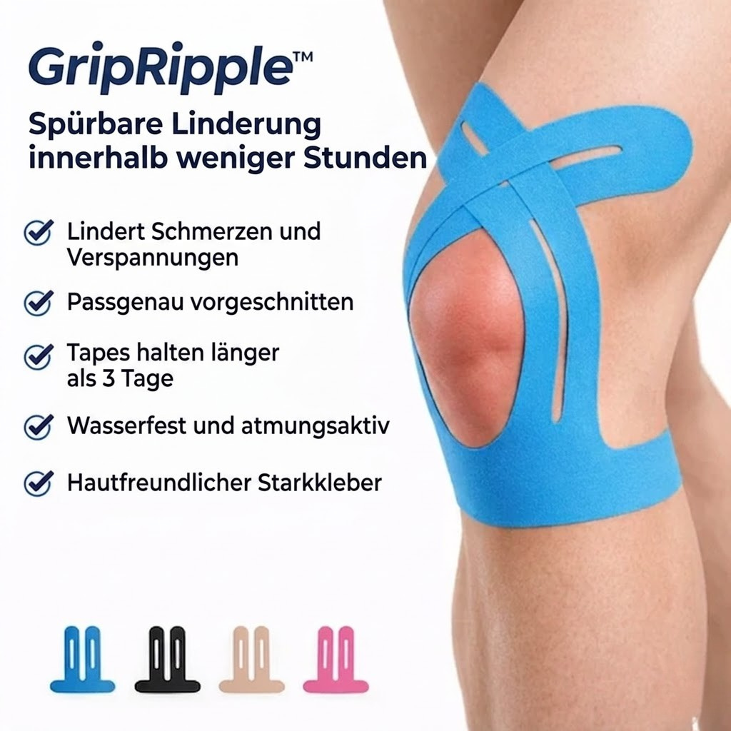 GripRipple™ – Vorgestanzte Kinesiotapes für das Knie