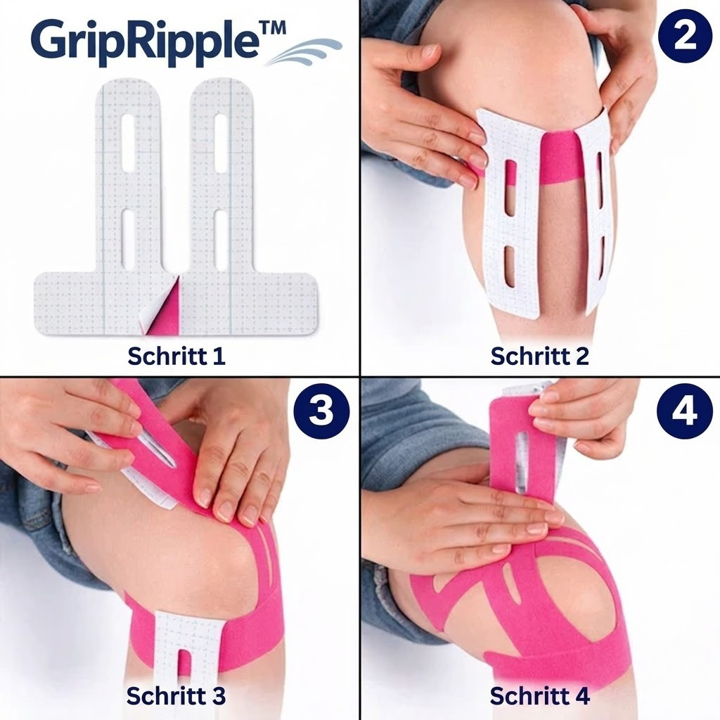 GripRipple™ – Vorgestanzte Kinesiotapes für das Knie