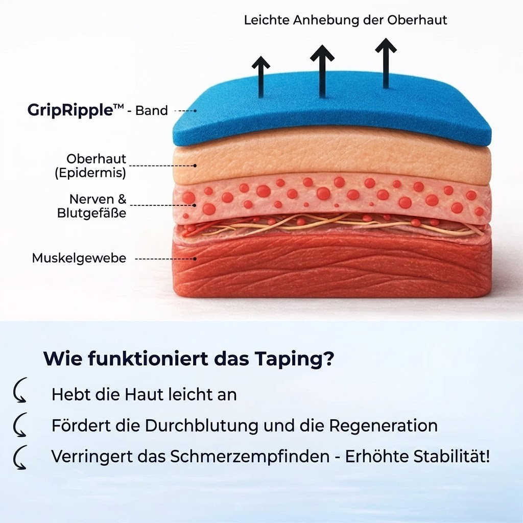 GripRipple™ – Vorgestanzte Kinesiotapes für das Knie